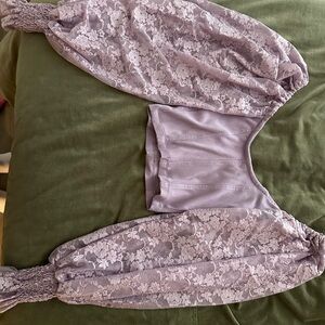 Urban Outfitters Lavender Lace Sleeve Blouse
